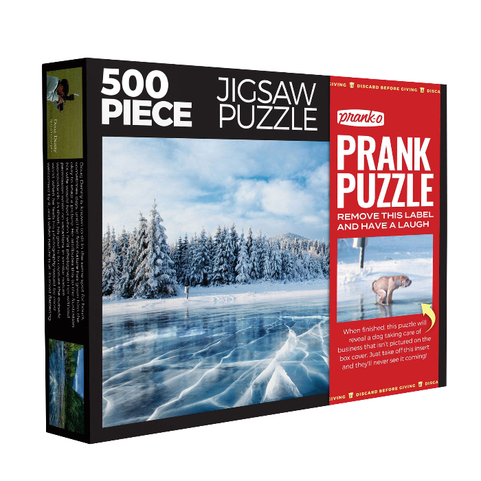 500 Piece Puzzle: Frozen Serenity | Funny Prank Dog Puzzle | Prank-O 500 Piece Puzzle: Frozen Serenity | Funny Prank Dog Puzzle | Prank-O
