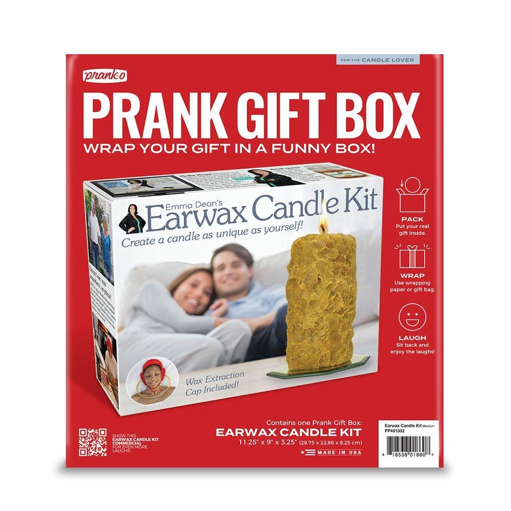 Prank Pack, Earwax Candle Kit Prank Gift Box, Wrap Your Real Present in a  Funny Authentic Prank-O Gag Present Box | Novelty Gifting Box for Pranksters