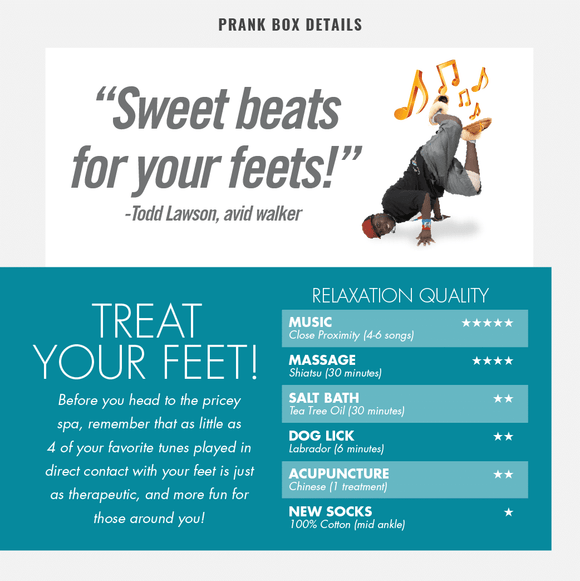 info from the joke gift box Toe Tunes