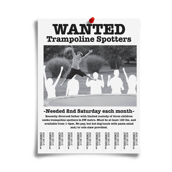 prank flyer for Trampoline Spotters