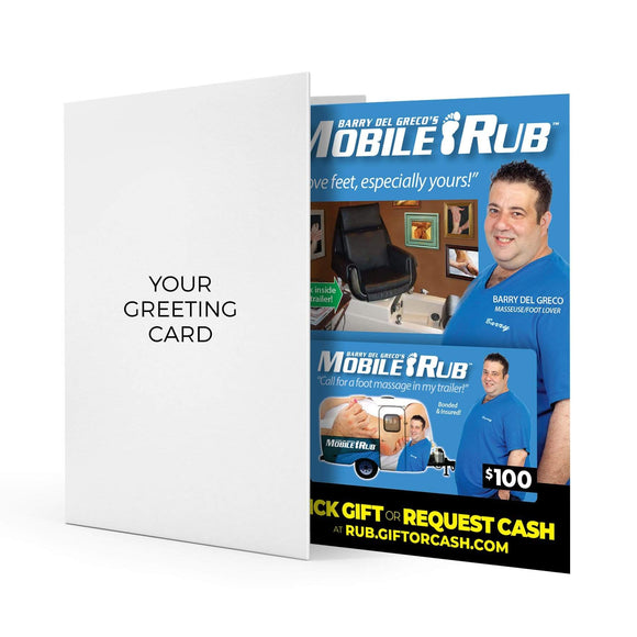 Mobile rub joke giftcard in a greeting card