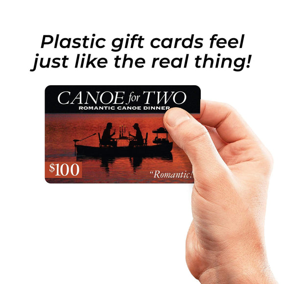 Joke gift card for a Canoe for Two dinner from Prank-O