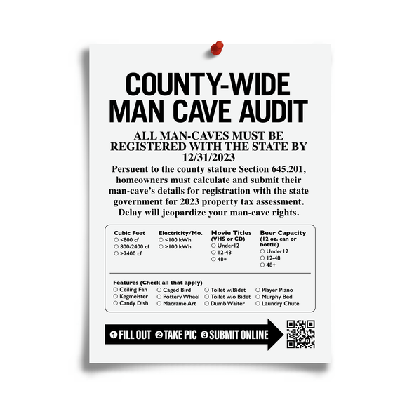 Man Cave Audit Digital Download Flyer