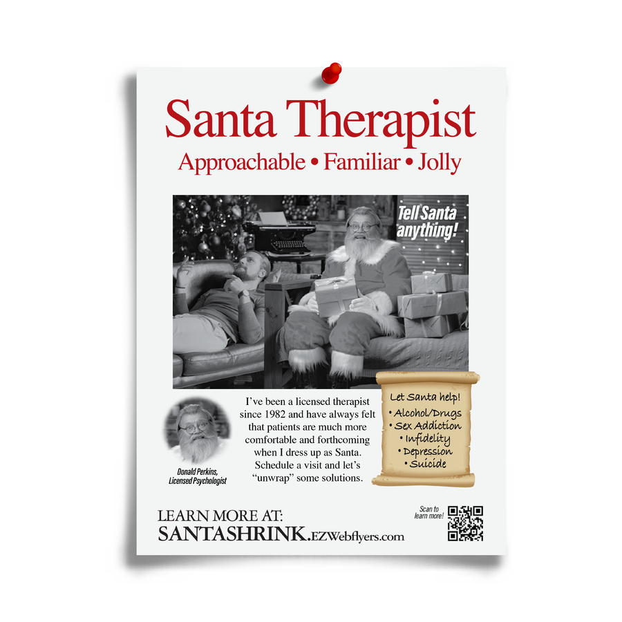 Santa Therapist Digital Download Flyer