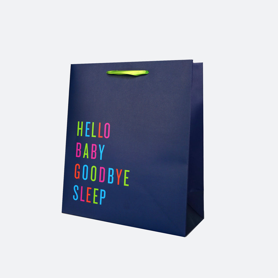 "Hello Baby Goodbye Sleep" Medium Gift Bag