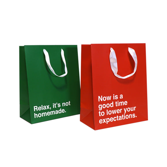 "Relax it's Not Homemade" Green Medium Gift Bag