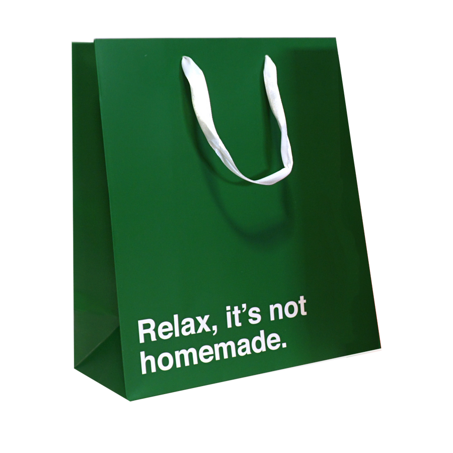 "Relax it's Not Homemade" Green Medium Gift Bag