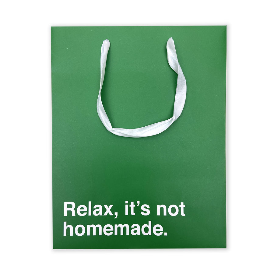 "Relax it's Not Homemade" Green Medium Gift Bag