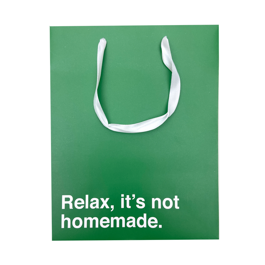 "Relax it's Not Homemade" Green Medium Gift Bag