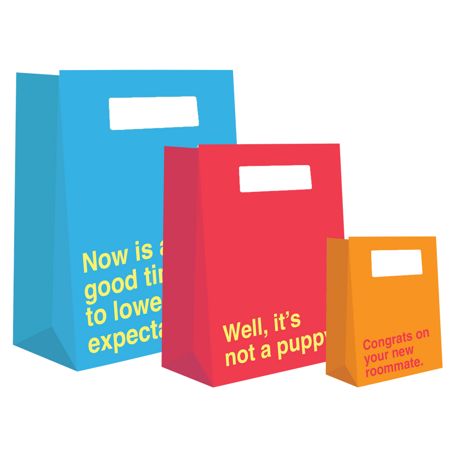 Gift Bag 3 pack: New Roommate, Not a Puppy, Lower Expectations