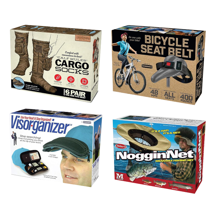 Outdoor Prank Gift Box Bundle Bicycle Seat Belt, Cargo Socks, Noggin