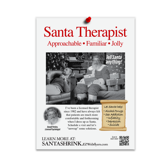 Santa Therapist Digital Download Flyer