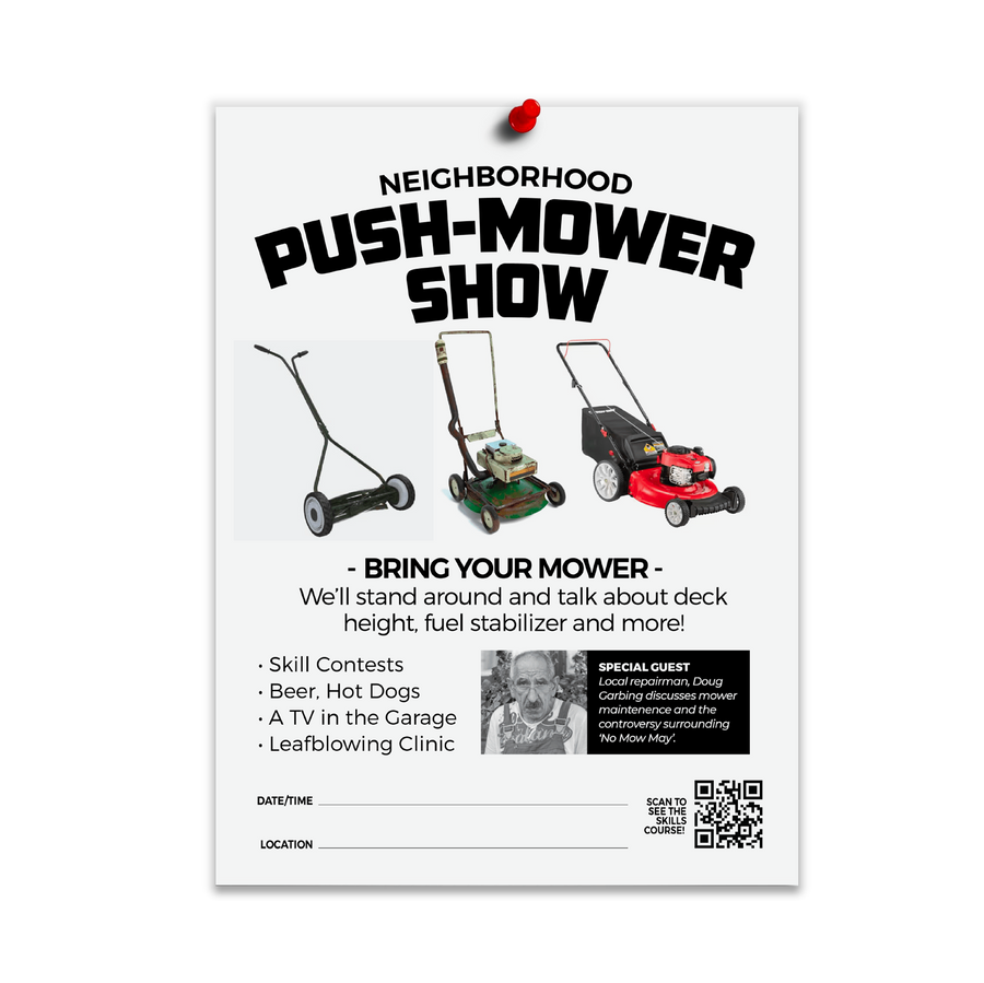 Push-Mower Driveway Show Digital Download Flyer