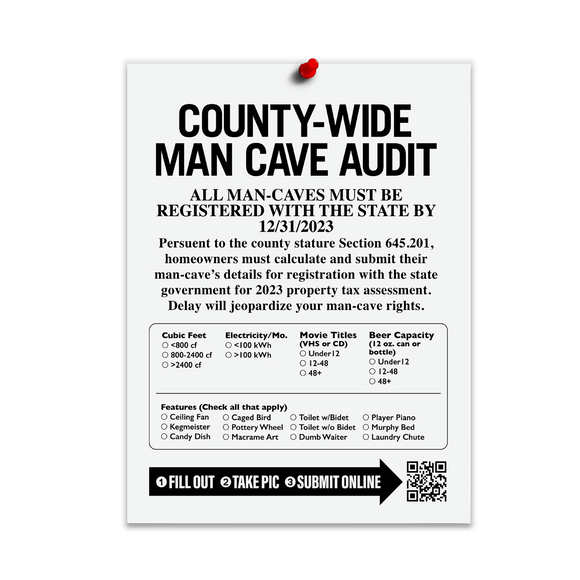 Man Cave Audit Digital Download Flyer