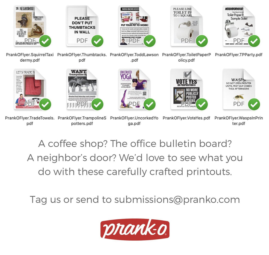 Prank Flyer 50 Pack Funny Neighborhood Flyer PrankO