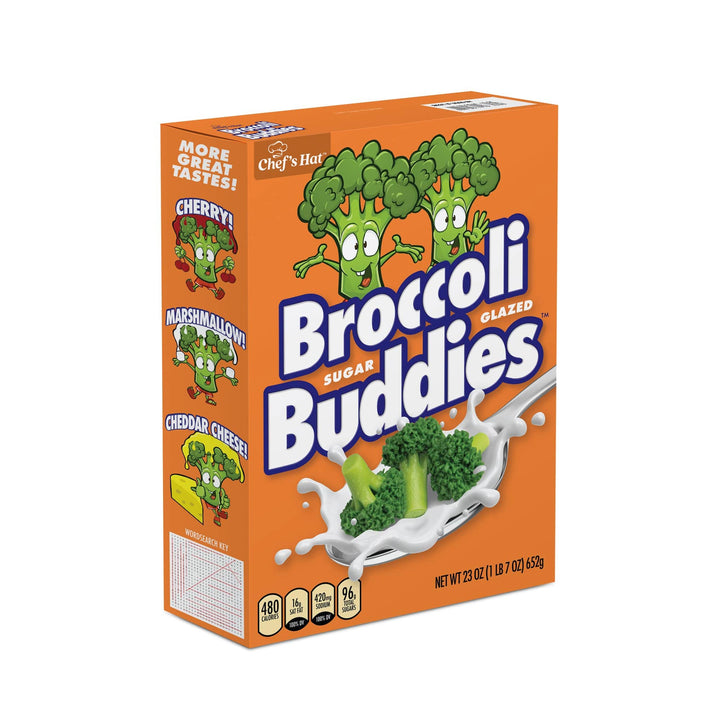 joke cereal box for Broccoli Budddies