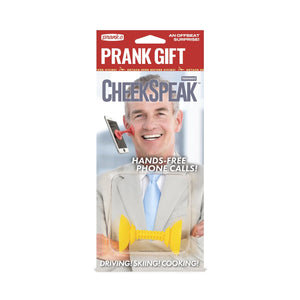 Cheek Speak joke hands-free phone device