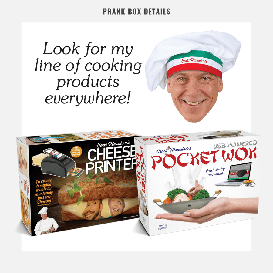 joke Pasta Recycler gift box from Prank-O box details