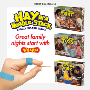 joke box for a Hay in a Needle Stack family board game from Prank-O