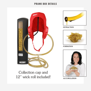 details from joke gift box for Earwax Candle making Kit