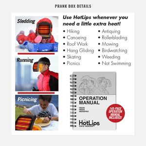 details from joke box for Hot Lips face heater from Prank-O