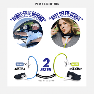 details from joke gift box from Prank-O for the TechNeck Hands-free Device Collar