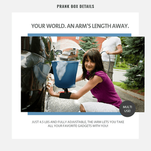 details from joke box from Prank-O for iArm