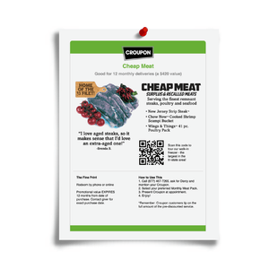 Cheap Meat Croupon Digital Download Flyer