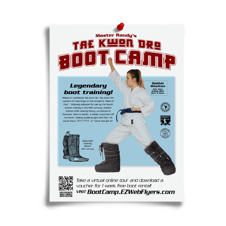 Joke Flyer for Tae Kwon Dro Boot Camp from Prank-O