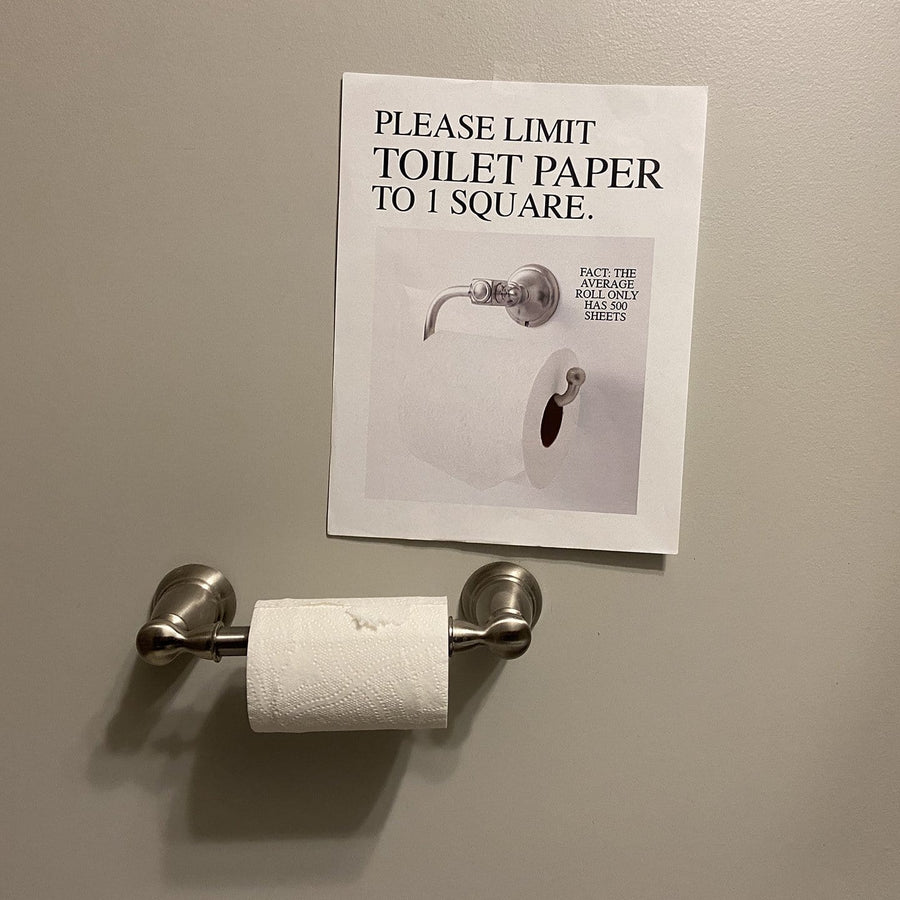 hilarious joke flyer for limiting toilet paper use