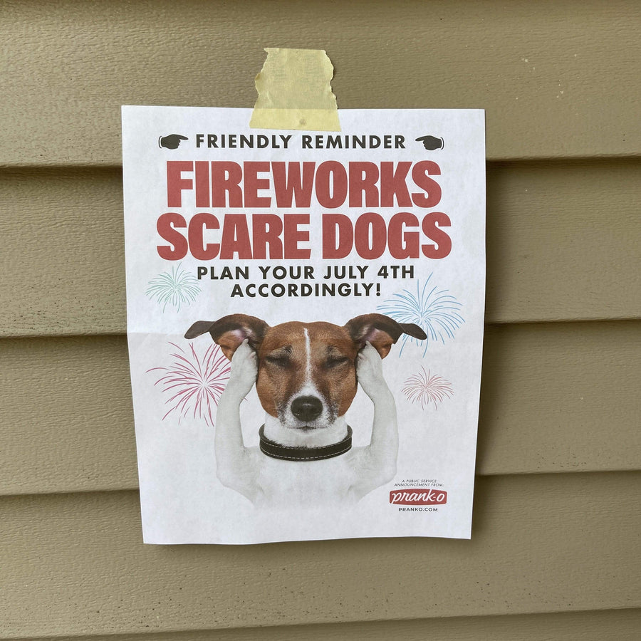 free flyer 'Fireworks Scare Dogs' 4th of July flyer