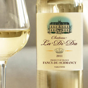 joke wine labels for Chateau La-Di-Da from Prank-O.