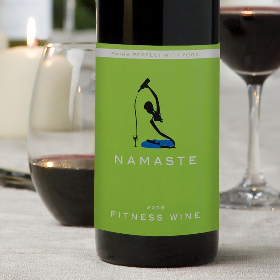 Namaste wine label cover stickers from Pranko
