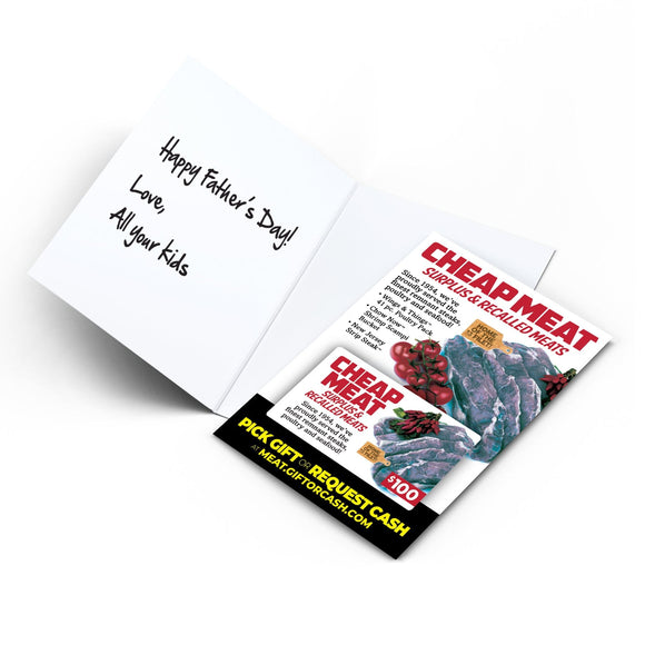 cheap meat joke gift card