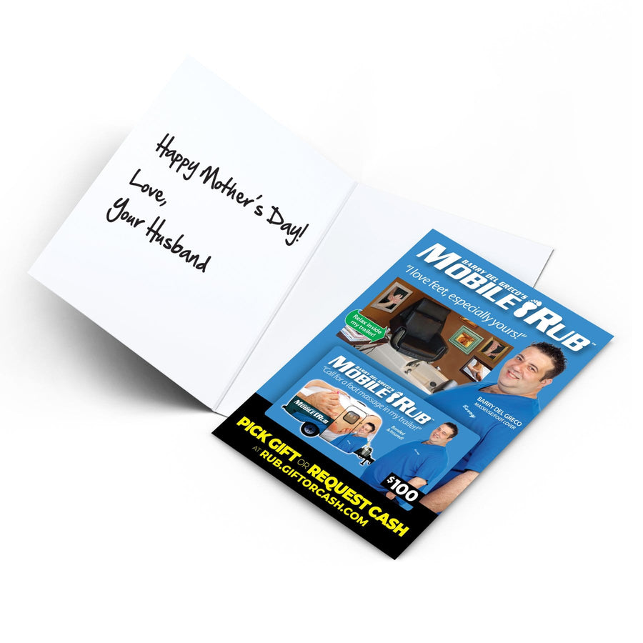 Mobile Rub gift card insert from Prank-O in a Mother's Day card
