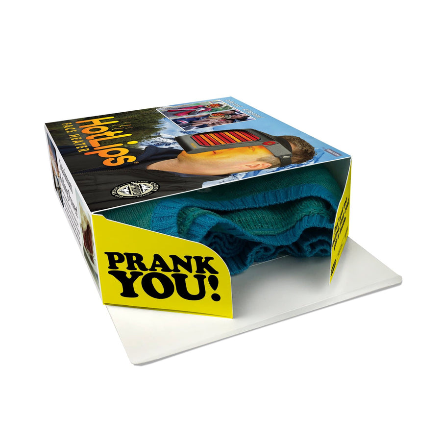 side of joke box for Hot Lips face heater from Prank-O