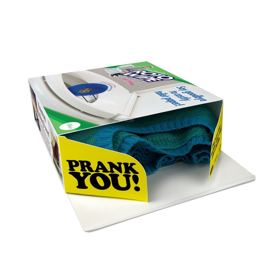 side of joke gift box for the Roto Wipe personal cleaning wheel from Prank-O