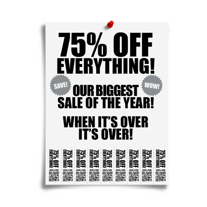 Fake sale poster from Prank-O
