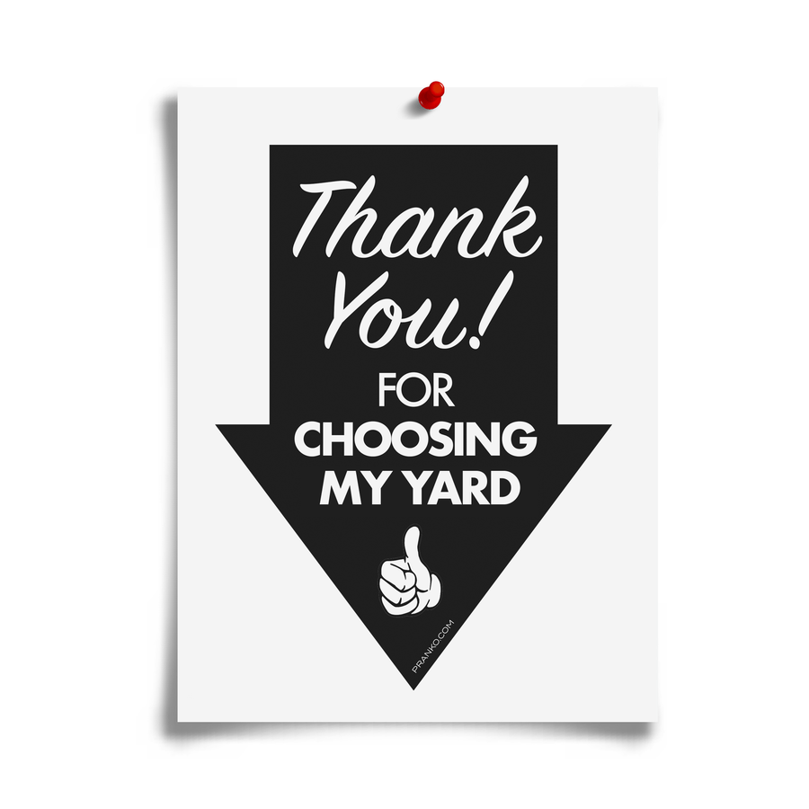 Thank you for choosing my yard, joke dog poop flyer from Prank-O