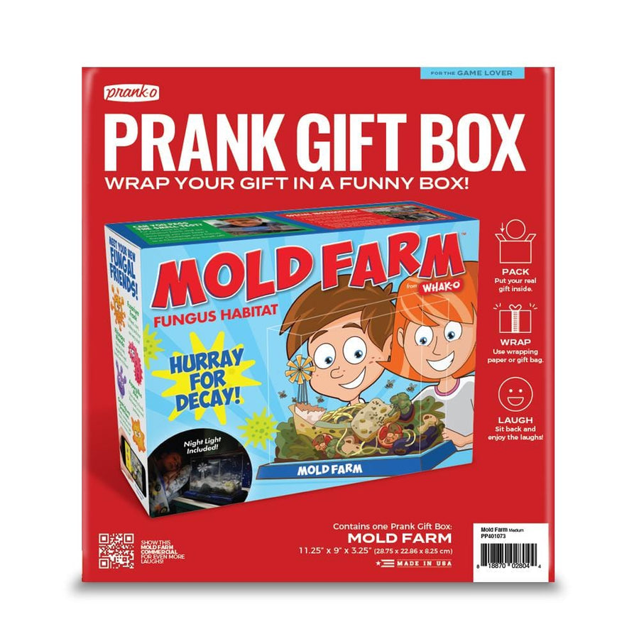 Holiday prank gift box for the Mold Farm