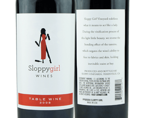 Sloppy Girl joke wine label from Prank-O