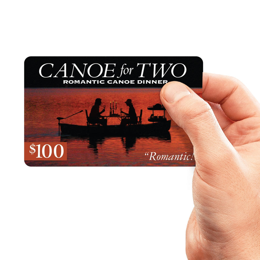 Joke gift card for a Canoe for Two dinner from Prank-O